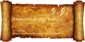 Vaskovits Jákob névjegykártya